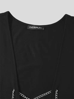 Mens Chain Lace Up V-Neck Tank Top -Incerun Shop 005628bb 293d 421c 9aeb ea44029ffe34