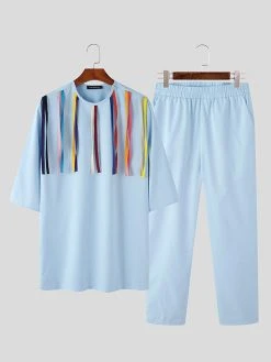 Mens Colorful Tassel Design Muslim Two Pieces Outfits -Incerun Shop 0107581d 54b4 4516 b58e 7ad5e9cce3b4