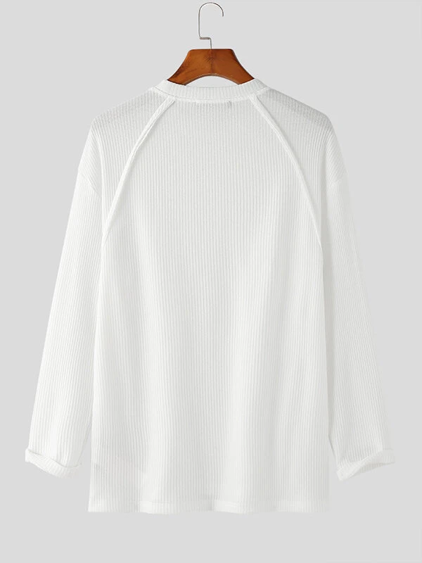 Mens Japan Solid Long Sleeve T-shirt 7 Mens Japan Solid Long Sleeve T-shirt - Image 5