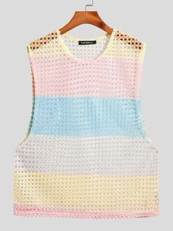 Mens Mesh Fishnet See Through Color Block Tank 13 Mens Mesh Fishnet See Through Color Block Tank -Incerun Shop 01b74720 34d5 4927 8f06 e64ff8b5f1b9