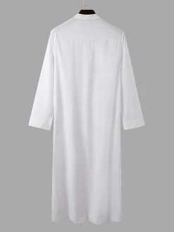 Mens Muslim Solid Long Sleeve Stand Collar Robes -Incerun Shop 027d3496 c367 4e0f 8822 1a06436e4561