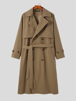 Mens Double-breasted Waist Belt Long Coat 20 Mens Double-breasted Waist Belt Long Coat -Incerun Shop 02bd32da 4468 4d1d a889 49b312495c8a