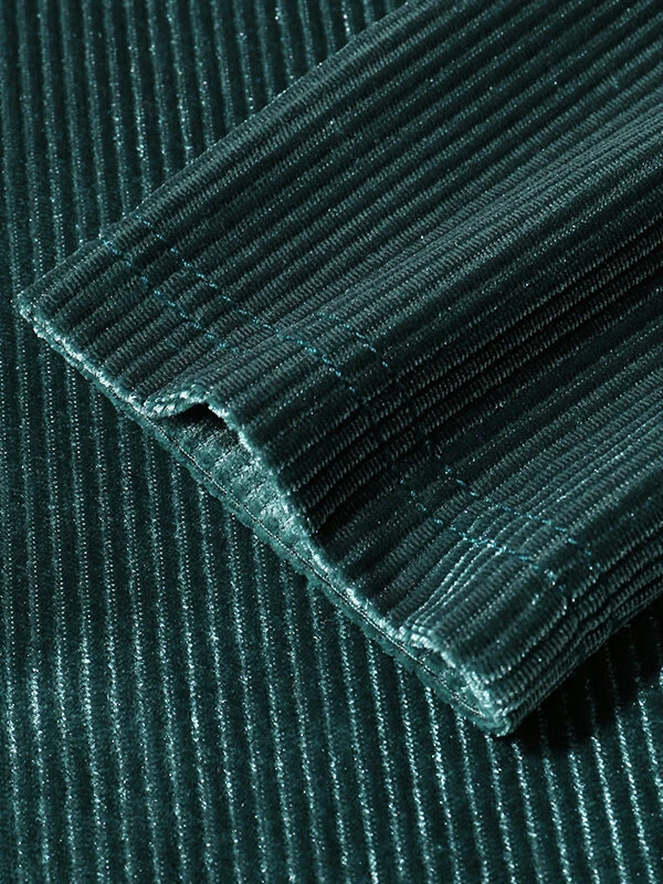 Mens High Neck Velvet Striped Long-sleeved T-Shirt 10 Mens High Neck Velvet Striped Long-sleeved T-Shirt - Image 8