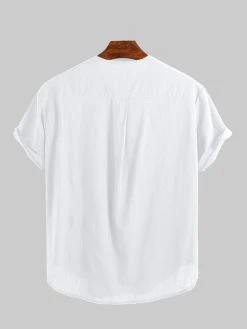 Mens Cotton Linen Thin & Breathable V-Neck Short Sleeve Henley Shirt -Incerun Shop 0417f2da e568 4b97 b09a 8b7b122b6322