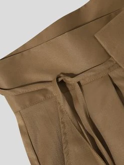 Mens Solid Pleated Tie High Waist Loose Casual Pants -Incerun Shop 045b971e 9bd9 4de6 aaa4 67a8436e7636