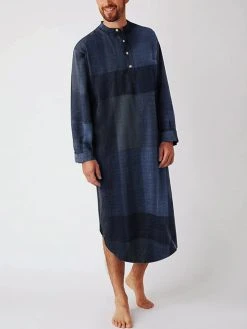 Mens Cotton Ethnic Gingham Kaftan Calf-Length Shirts Design Breathable Casual Robes -Incerun Shop 04813ad0 2612 4167 849f 830b933e84d6