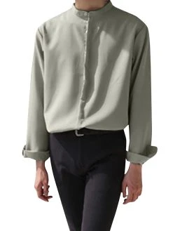 Men Stand-up Collar Silky Solid Color Shirt 16 Men Stand-up Collar Silky Solid Color Shirt -Incerun Shop 04b3c755 50c5 464f 97f2 122381e9f2f1