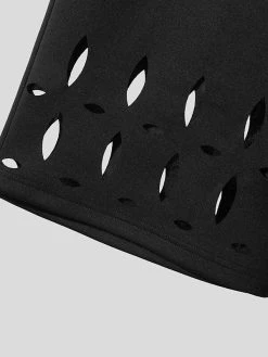 Mens Solid Hollow Out Casual Mid Length Shorts -Incerun Shop 05a489be 30f7 4979 8a6a 2734662f840e