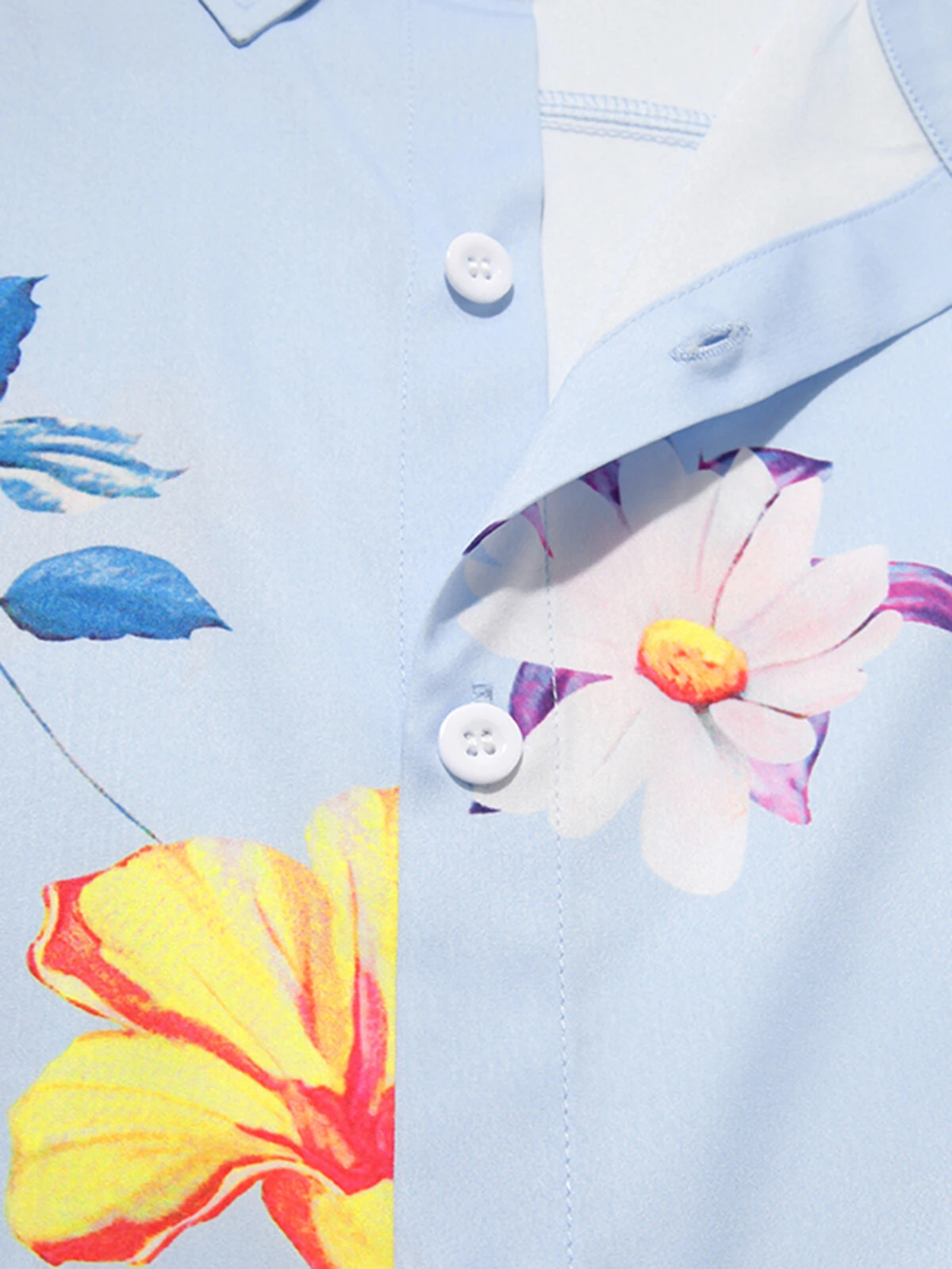 Mens Short Sleeve Flower Printed Casual Holiday Shirts 7 Mens Short Sleeve Flower Printed Casual Holiday Shirts - Image 5