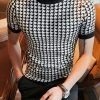 Mens Houndstooth Pattern Crew Neck Knit Short Sleeve T-Shirt 2 Mens Houndstooth Pattern Crew Neck Knit Short Sleeve T-Shirt -Incerun Shop 06d5ba24 b53d 49d1 9c1b db0dbd71c4e1