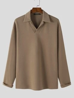 Mens Solid Texture Casual Long Sleeve Golf Shirt 15 Mens Solid Texture Casual Long Sleeve Golf Shirt -Incerun Shop 06d9e746 3b2c 4d03 a5e4 80a4a59afada