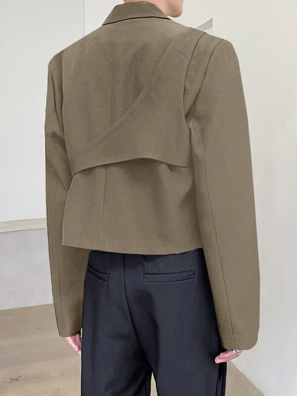 Mens Irregular Design Casual Short Blazer 6 Mens Irregular Design Casual Short Blazer - Image 4