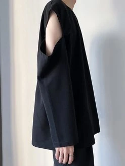 Men's Shoulder Cut Out Long Sleeve T-Shirt -Incerun Shop 093cbe17 139e 4cf6 9994 9b83bfc0a0b8