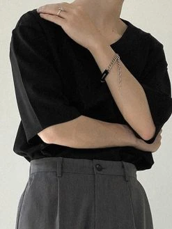 Mens V-neck Solid Color Short Sleeved T-shirt 16 Mens V-neck Solid Color Short Sleeved T-shirt -Incerun Shop 094de455 e1b1 4f80 ba85 78934b2912ce