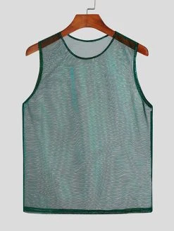 Men See Through Shiny Coating Crop Top -Incerun Shop 0956c4af 2bda 42e8 b491 f77f499962df