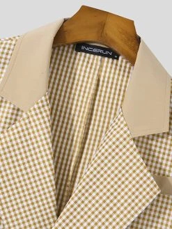 Men Plaid Double Breasted 2 Piece Set -Incerun Shop 098e2b2f 9f5c 4d9e a6b3 9136923ae5c3