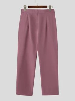 Mens Solid High Waist Pocket Casual Pants -Incerun Shop 0a1f8cad b15d 457e acd1 8fdb985621cd