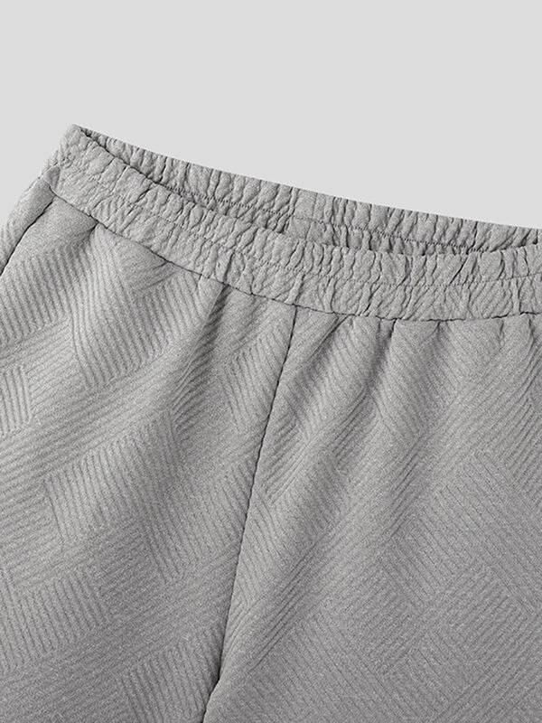 Mens Texture Side Split Short Sleeve Casual Two Pieces Outfits 11 Mens Texture Side Split Short Sleeve Casual Two Pieces Outfits - Image 9