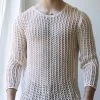 Mens See Through Mesh Long Sleeve T-Shirt