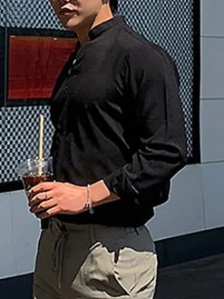 Men Stand-up Collar Long-sleeved Shirt 13 Men Stand-up Collar Long-sleeved Shirt -Incerun Shop 0baf5806 5530 4e7e a6c1 1796a16a7bc8