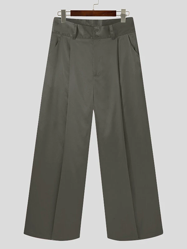 Mens Plain Loose Pleated Pants 9 Mens Plain Loose Pleated Pants - Image 7