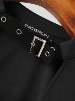 Mens Solid Cutout Long Sleeve Crop T-shirt -Incerun Shop 0cd1fdaf 5d11 4543 b936 4f45a2c1c7f0