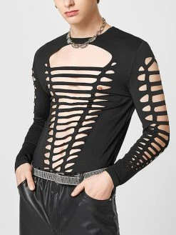 Mens Cutout Design Crew Neck Long Sleeve T-Shirt 12 Mens Cutout Design Crew Neck Long Sleeve T-Shirt -Incerun Shop 0d6d28d2 5f2d 46d4 9a62 dbabae9812e5