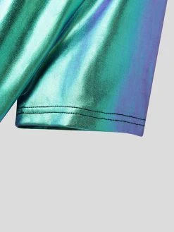 Mens Ombre Metallic Half-Collar Short Sleeve T-Shirt -Incerun Shop 0d76535d 1b5e 4037 b727 43627c5e63ca