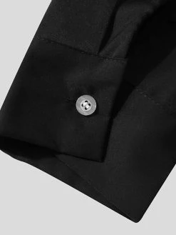 Men Loose Solid Color Long Sleeve Shirt -Incerun Shop 0dd12028 c146 436d 8c73 a6cb2fbc561f