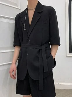 Mens Plain Blazer & Shorts Two Pieces Outfits -Incerun Shop 0f34abec 13ed 4cdd 9bd7 05758ba2c0d7