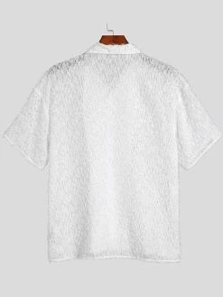 Men Fringe Short Sleeve Shirt -Incerun Shop 0f7c0145 4f98 4b5a 8037 39a9a2ffb01a