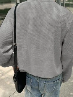 Mens Knit Draping Loose Long-sleeved T-Shirts -Incerun Shop 1004c3fe 89ac 432e 9263 274cb7395b05