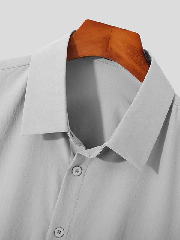 Mens Striped Patchwork Fake Two-Piece Shirt 7 Mens Striped Patchwork Fake Two-Piece Shirt - Image 5