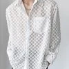 Mens Knitted Jacquard Hollow Long Sleeve Shirts -Incerun Shop 114310e3 5b93 4c59 aab0 50f5798c8bfb
