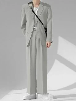 Mens Japan Solid Long Sleeve Two Pieces Outfits -Incerun Shop 11c1e2eb 1803 4fad 966a 82106cc2c368