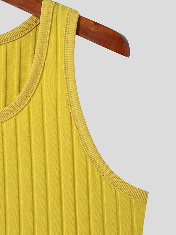 Mens Ribbed Knit Crew Neck Solid Sleeveless Tank 9 Mens Ribbed Knit Crew Neck Solid Sleeveless Tank - Image 7