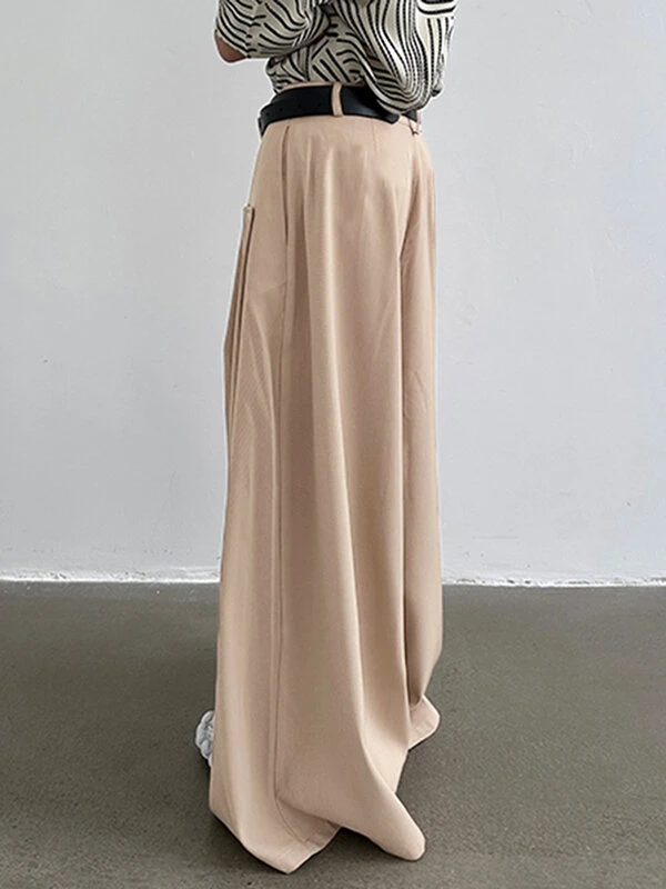 Mens Solid Pleated Casual Wide Leg Pants 6 Mens Solid Pleated Casual Wide Leg Pants - Image 4