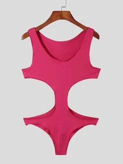 Mens Sexy Side Cutout Sleeveless Triangle Bodysuit -Incerun Shop 137234e4 8c1a 45ee ab21 383971232b15