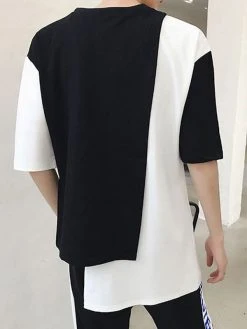 Mens Irregular Contrast Color Half-sleeve T-Shirts 11 Mens Irregular Contrast Color Half-sleeve T-Shirts -Incerun Shop 13780664 c349 4abb 963b 6ee34269d2d9