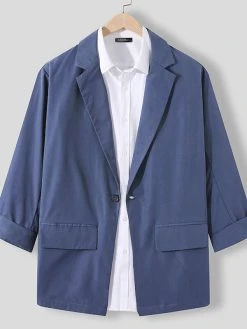Mens Solid Color Three-quarter Sleeve Blazer 16 Mens Solid Color Three-quarter Sleeve Blazer -Incerun Shop 14782c57 f6eb 410e 921c bc05d4f6bbcb