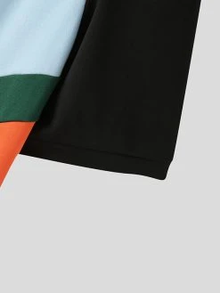 Mens Multicolor Patchwork Short Sleeve Lapel Jumpsuit -Incerun Shop 148c24a8 5f37 40d3 9b0d 0c18abe29432