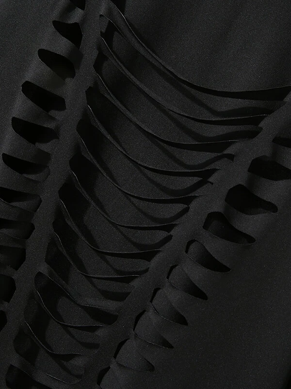 Mens Cutout Design Crew Neck Long Sleeve T-Shirt 11 Mens Cutout Design Crew Neck Long Sleeve T-Shirt - Image 9