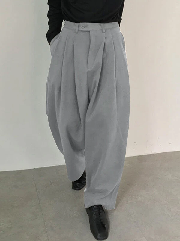 Men Casual Solid Color Wide-leg Pants 6 Men Casual Solid Color Wide-leg Pants - Image 4