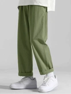 Mens Japan Solid Pocket Loose Casual Pants -Incerun Shop 15830199 51d5 4858 a546 75290822f791