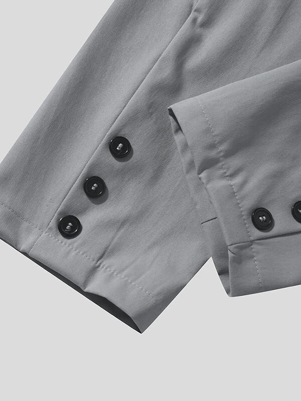 Mens Solid Collarless Irregular Hem Casual Crop Blazer 11 Mens Solid Collarless Irregular Hem Casual Crop Blazer - Image 9