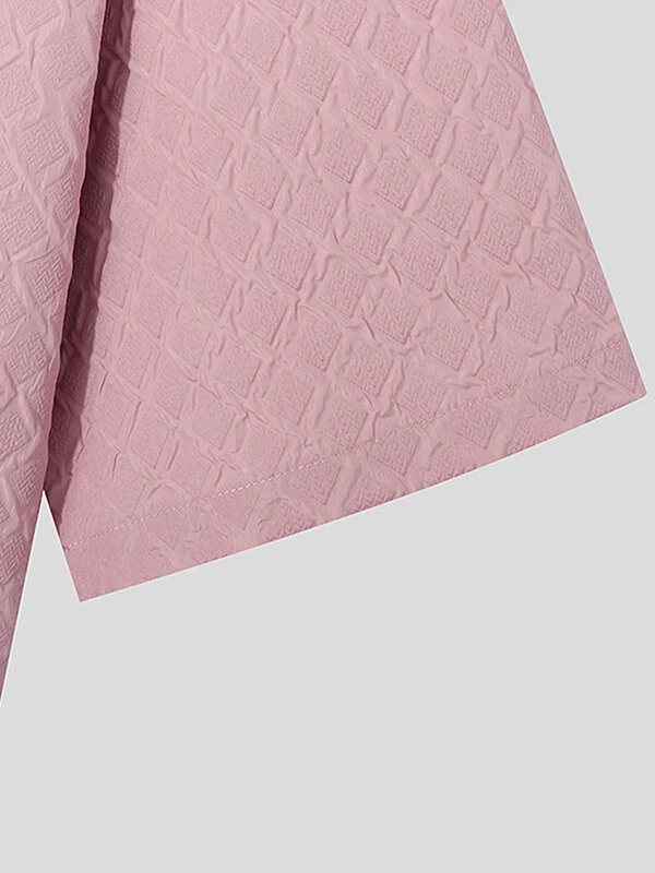 Mens Textured Johnny Collar Short Sleeve Golf Shirt 8 Mens Textured Johnny Collar Short Sleeve Golf Shirt - Image 6