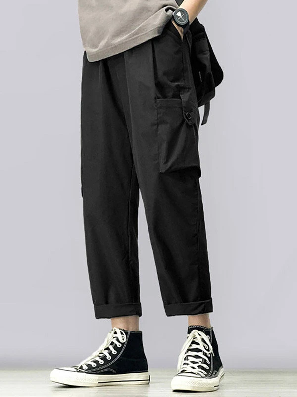 Mens Solid Pocket Drawstring Waist Casual Pants 4 Mens Solid Pocket Drawstring Waist Casual Pants - Image 2