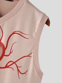 Mens Heart Print Cutout V-Neck Rib-Knit Sleeveless Tank -Incerun Shop 19a1bff6 66e9 42c8 bee6 39eeea65c8d3