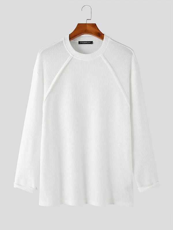 Mens Japan Solid Long Sleeve T-shirt 6 Mens Japan Solid Long Sleeve T-shirt - Image 4