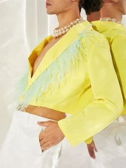 Men Feather Fringe Crop Shirt -Incerun Shop 1a191b35 4841 47d2 bd21 0ce8ee0f1114